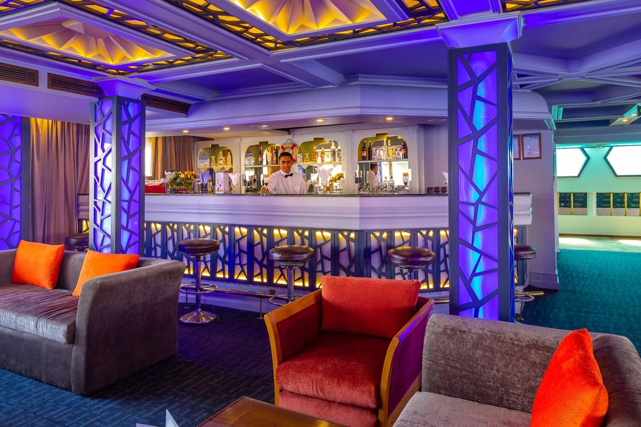 Lounge aboard the HS Solaris II Nile Cruise Nile cruise